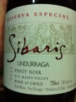 Sibaris Pinot Noir by Viña Undurraga 2011